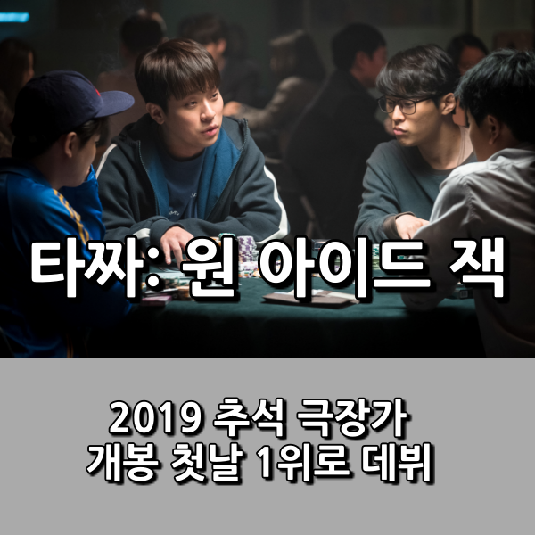 2019 추석 극장가 빅 3, &lt;타짜: 원 아이드 잭&gt;이 첫날 1위로 스타트.