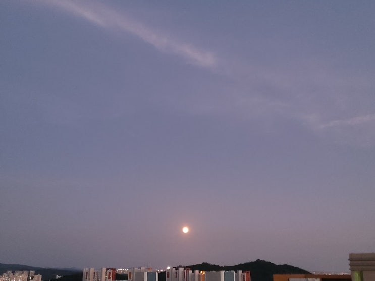  추석날 보름달이 환하게 밝았습니다.