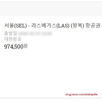 라스베가스 항공권 가격 공개! 직항 대한항공 후기 : 네이버 블로그