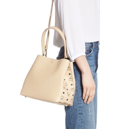 Sarah leather & visetos canvas hobo discount