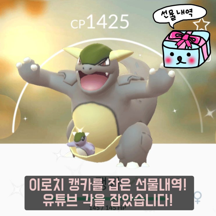  포켓몬고 이로치 캥카를 획득하였습니다!!