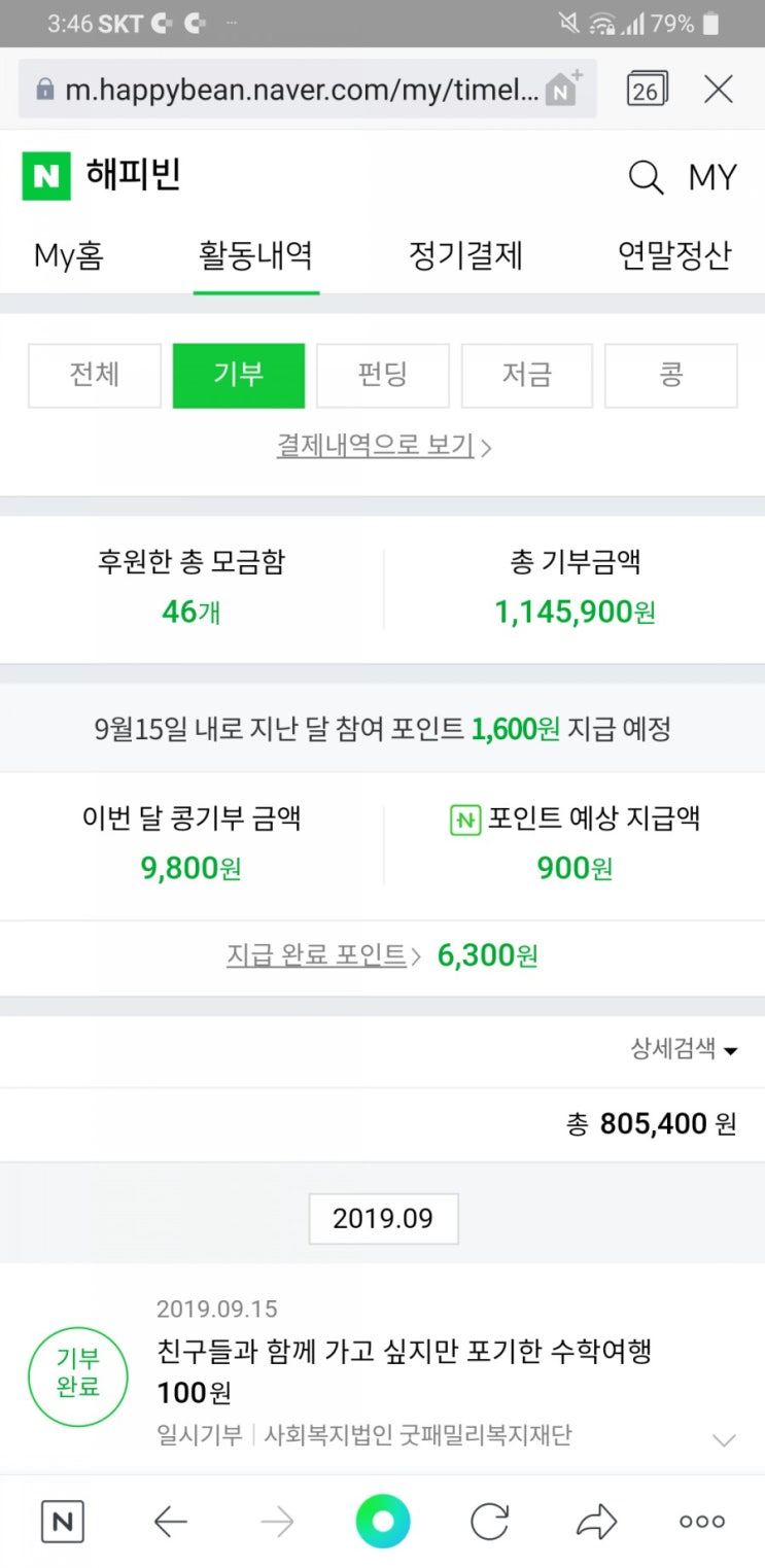  [블로그&해피빈 이벤트] 콩 기부하고 네이버페이 포인트 받았지 뭐야~!!