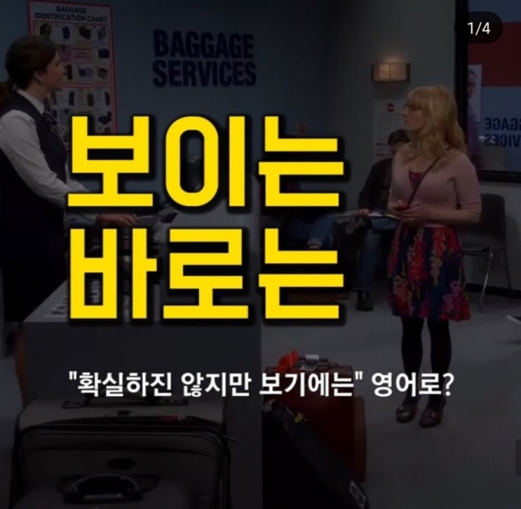  원어민 필수회화 - 보기에는, 보이는 바로는 영어로?