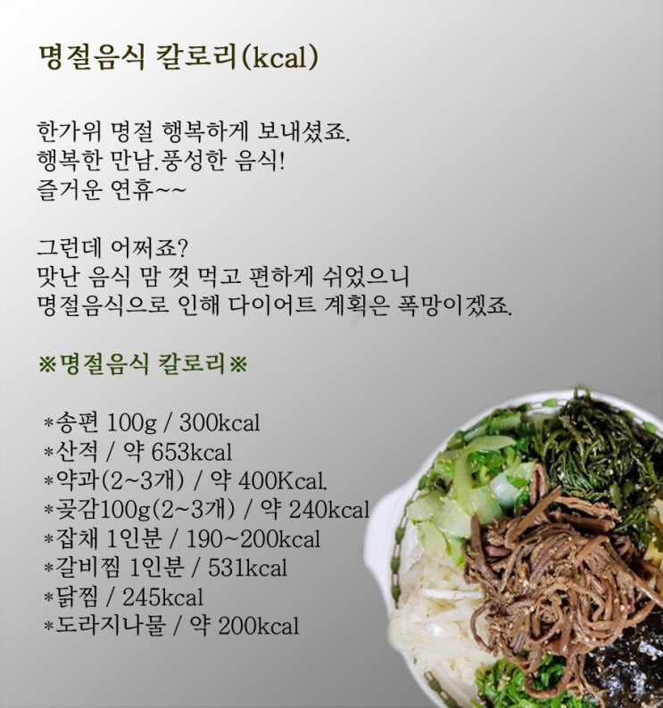  명절음식 칼로리