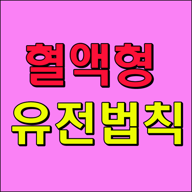  혈액형 유전법칙 알기쉽게 정리 원리 이해!