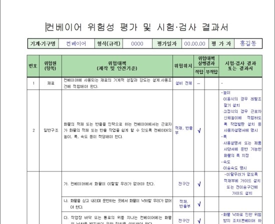  KCs 자율안전확인신고 위험성평가에 대해서...