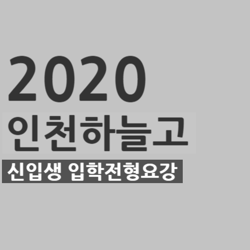 2020학년도 인천하늘고등학교(인천하늘고) 신입생 입학전형요강