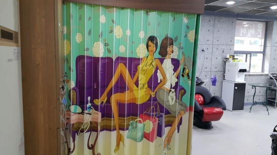  홀딩도어/자바라/PVC칸막이/바람막이 블라인드 설치사례
