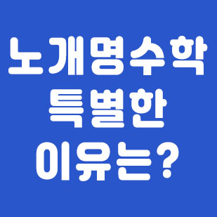  노개명수학 왜 특별한가요?
