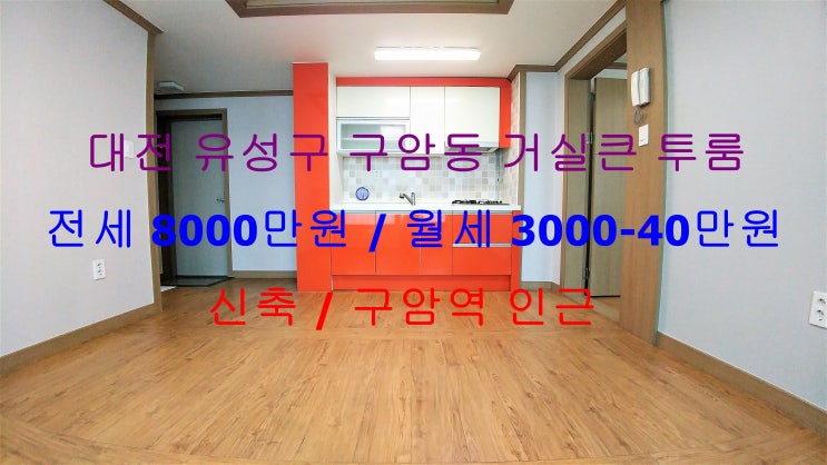  (대전 유성구 구암동) 구암역 인근에 있는 깔끔한 신축! 거실큰 투룸 저렴한 전세 매물입니다 ^^