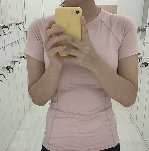  필라테스복으로 추천! 안다르 에어터치 페이스 티셔츠 1&1 소프트핑크 후기