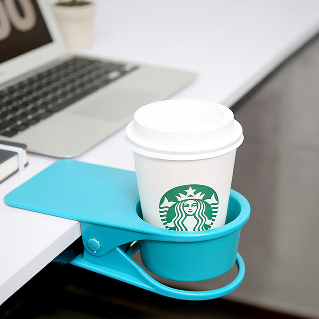 커피 쏟을 염려없는 책상 테이블 간편한 클립 컵홀더