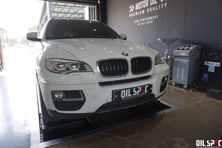  평택수입차엔진오일교환전문점 오일스펙 BMW E71 X6 40D 제넘 XPG 5W-40 합성오일교환