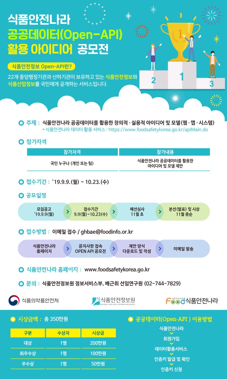  『식품안전나라 공공데이터(Open-API) 아이디어 공모전』 공고