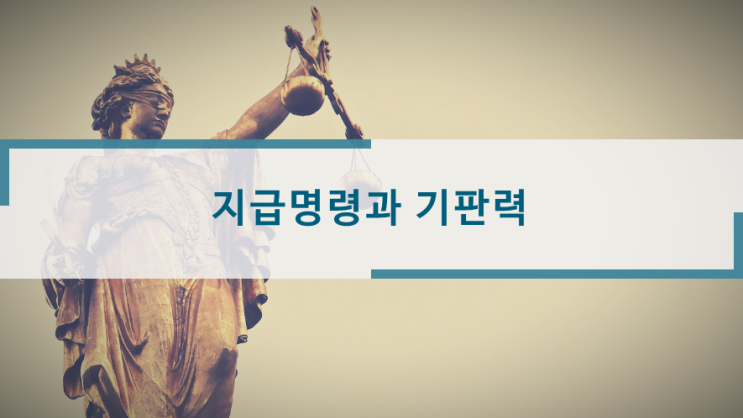  지급명령과 기판력