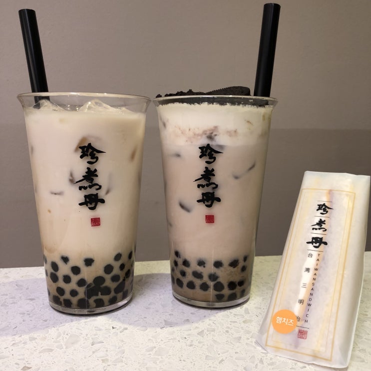  광주 충장로 흑당버블티 전문점 쩐주단에서 버블티랑 샌드위치 뿌시고온 솔직후기/리뷰/메뉴추천