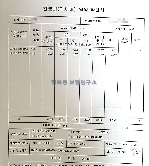 A형독감 내원 청구