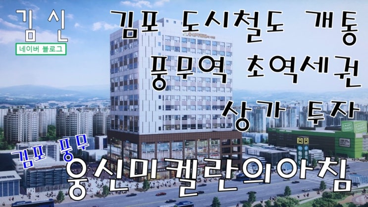  김포도시철도 개통 풍무역 풍무동 초역세권 상가 투자 웅신미켈란의아침