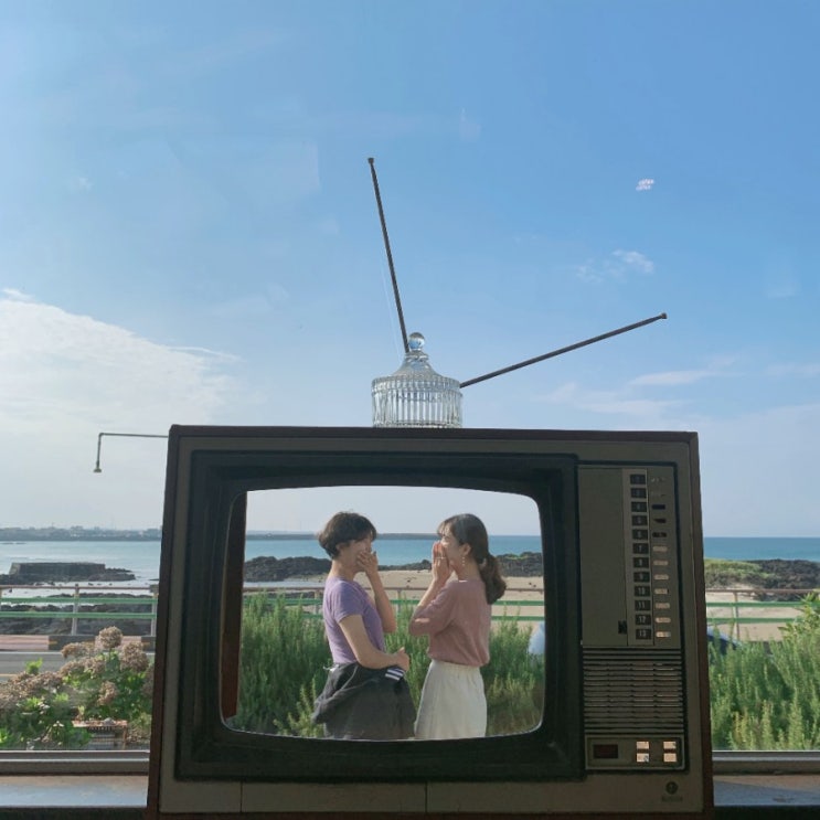  카페한라산 세화바다에서 우정사진 찍기!