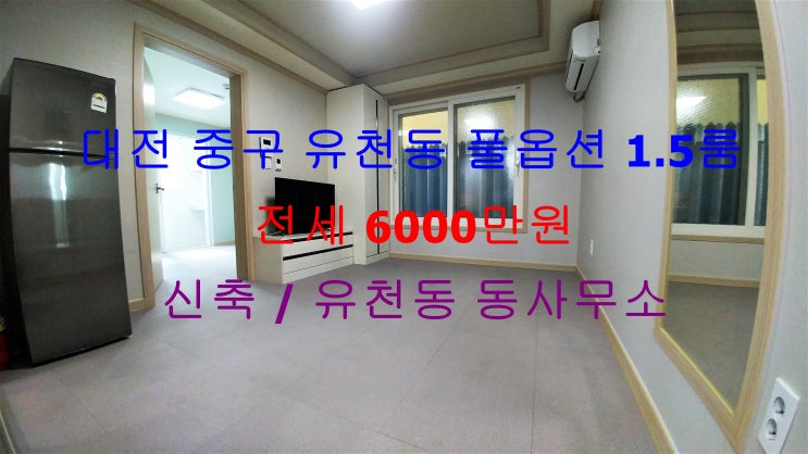  (대전 중구 유천동) 유천동 동사무소 인근에 있는 구조이쁜 신축 풀옵션 1.5룸 ! 저렴한 가격의 전세 매물입니다 ~ ^^
