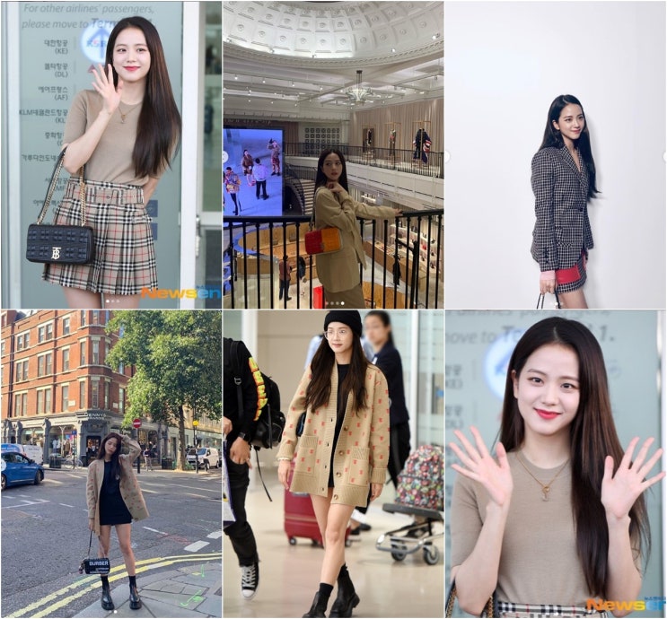  블랙핑크 지수 공항패션부터 인스타그램 속 버버리 가방, 옷 찾아보기!