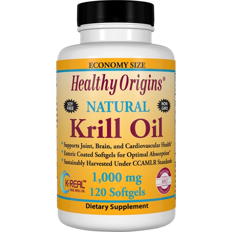  Healthy Origins 내추럴 크릴 오일 1000mg 소프트젤 바닐라 맛, 120개입 [54,990원]