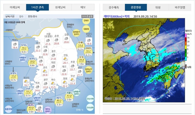  제17호 태풍 타파 경로 및 주의사항