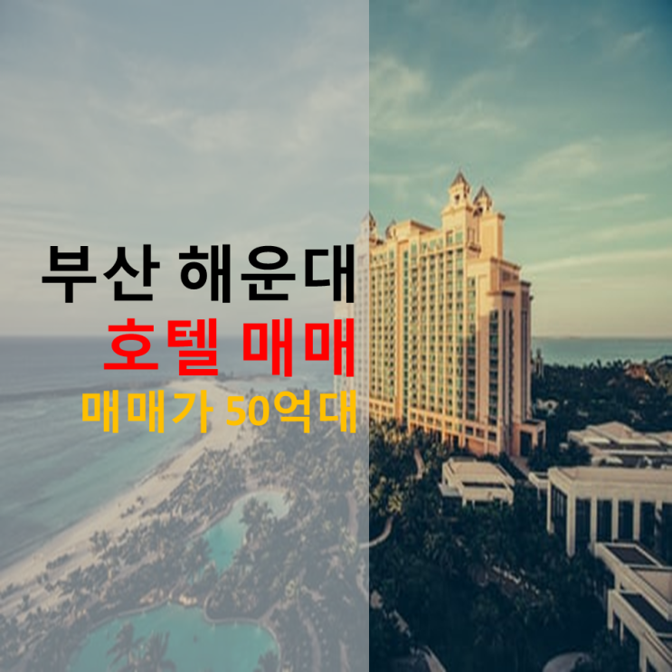  부산 해운대구 호텔 매매 매도 50억 대 [1027]