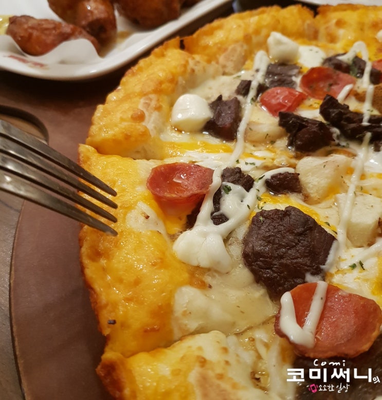 피자 맛집 미스터 피자 역삼점 치즈블라썸 스테이크 피자 세상 맛남! (feat.오븐 치즈 스파게티, 핫윙, 베이크 윙, BBQ 갈비라이스)