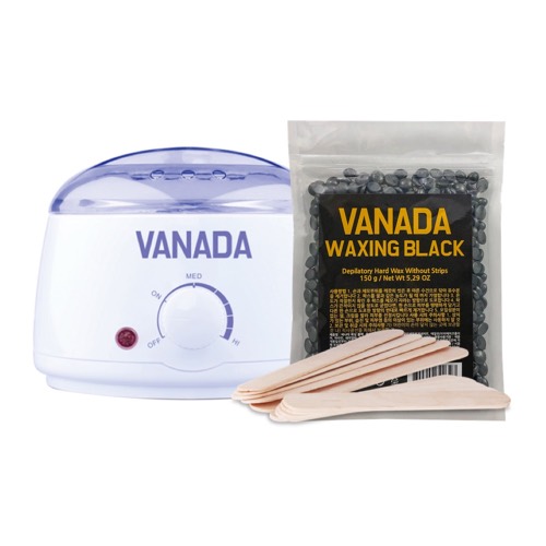 브라질리언왁싱/VANADA 바나다 왁싱 블랙 스페셜에디션 150g + 워머기 + 스파츌러 10p 셀프왁싱세트