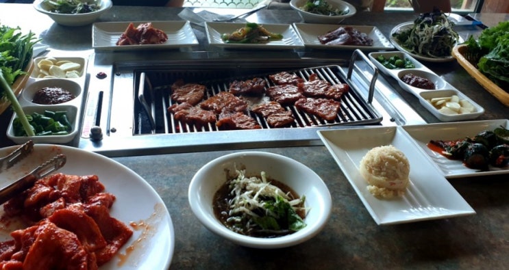  강원도 홍천화로구이맛집 추천! 양념삼겹살 맛집 은광통나무집!