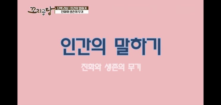 [한국직업방송 모니터링] 진화와 생존의 무기, 인간의 말하기 [꼬리공탕 9월 17일 방송분]