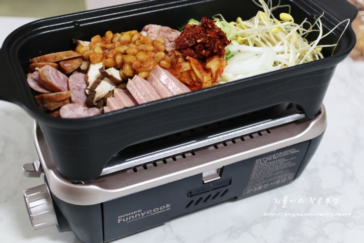  매콤한 부대찌개  퍼니쿡 전골냄비로 ~
