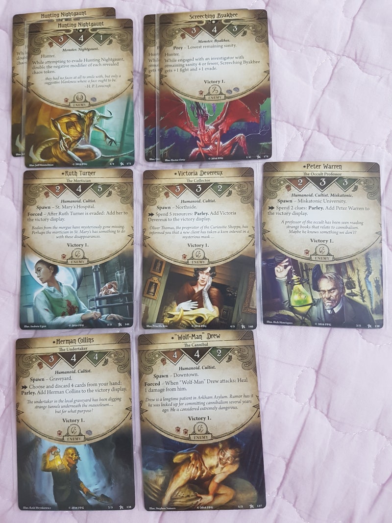 보드게임 아컴호러:카드게임 내용물 정리 / 프로텍터, 코인캡슐 : 네이버 블로그