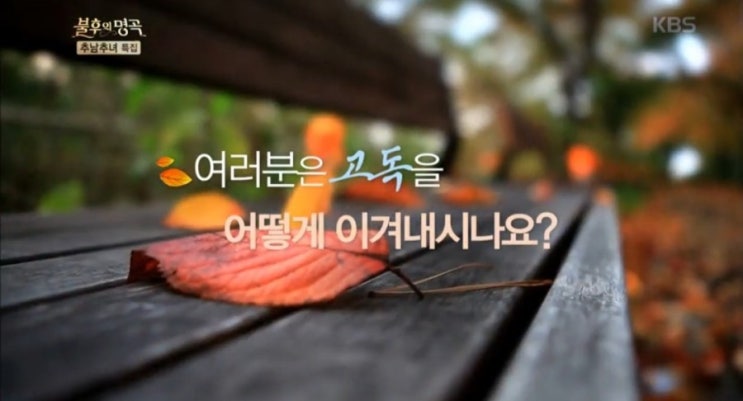  (예능)추석맞이 가족이 좋다 노래가 좋다 420회 불후의명곡 전설을 노래하다<kbs>가을은 고독의 계절! 그들이 외로움을 이겨내는 방법은?