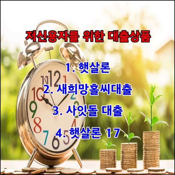 저신용자를 위한 신용대출의 종류와 조건