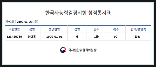  제45회 한국사능력검정시험 원서접수 9월 24일~10월 4일