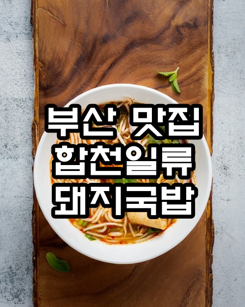  부산맛집::사상구 합천일류돼지국밥
