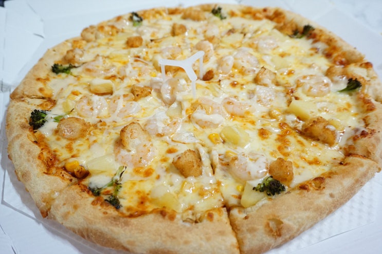  강릉 피자배달 피자맛집 김준현의 피자헤븐메뉴 크림치즈새우 후기