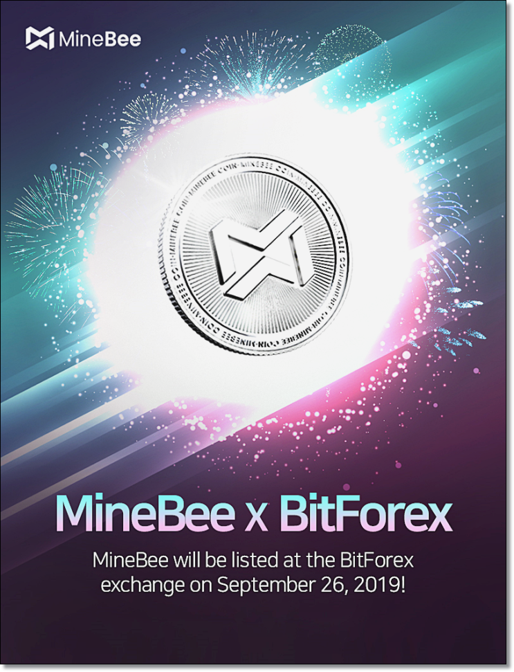 암호화폐 채굴 솔루션 MineBee 비트포렉스 거래소 26일 상장 다가옴