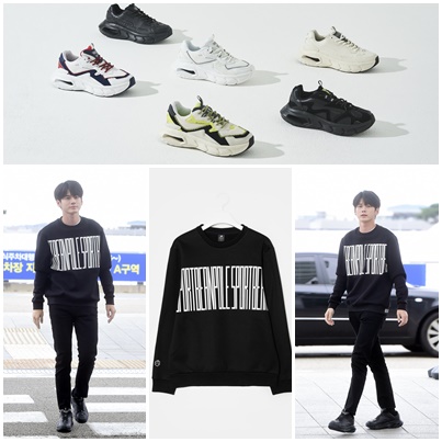 옹성우 공항패션 어글리 슈즈, 빈폴스포츠 바운서 운동화 커플할까?
