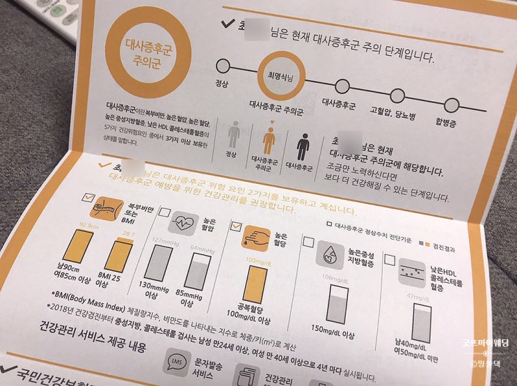  대사증후군 주의 단계, 공복혈당수치 100mg 이상 안됀다며-.