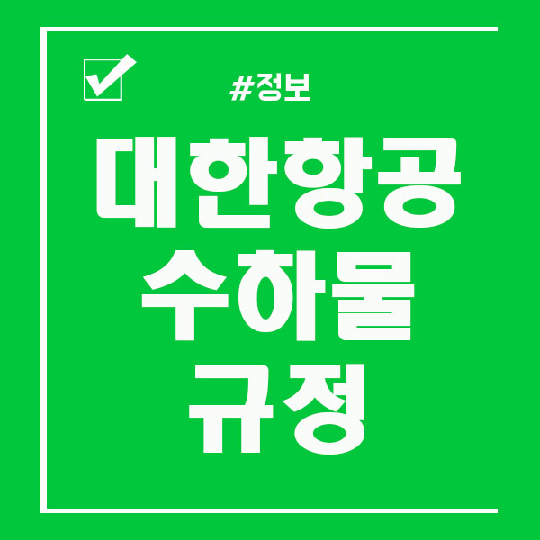 대한항공 수화물 규정 / 기내반입 화물 규정 제대로 확인하기