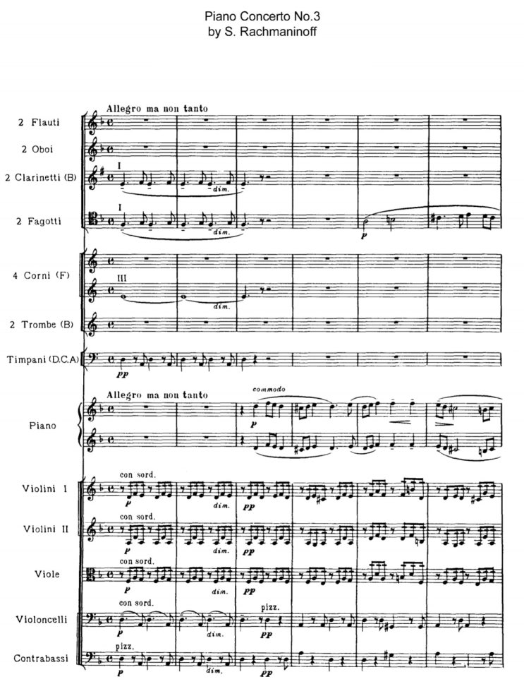 라흐마니노프 피아노 협주곡 3번 악보, 조성진 연주
