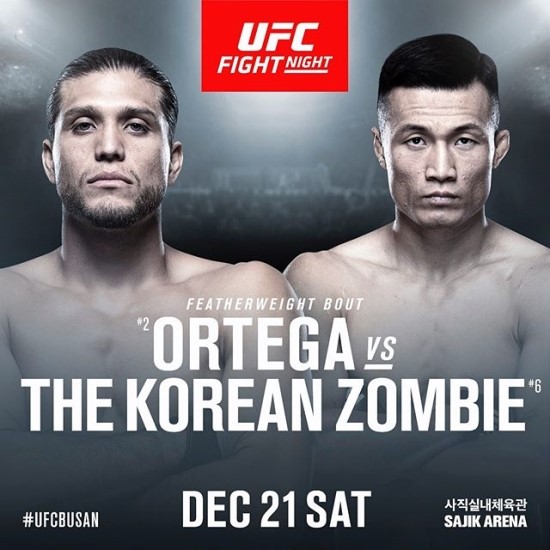  [UFC] UFC 부산, 코리안 좀비 정찬성 VS 브라이언 오르테가 메인이벤트 !!@ 그외에 볼칸 우즈데미르 VS 알렉산더 라키치 성사 + 최두호, 정다운, 강경호 출전대기중 