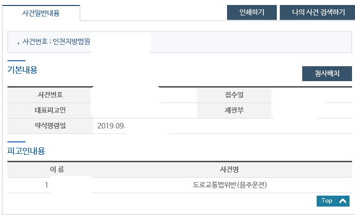  음주사진아웃 벌금형 약식명령 사례
