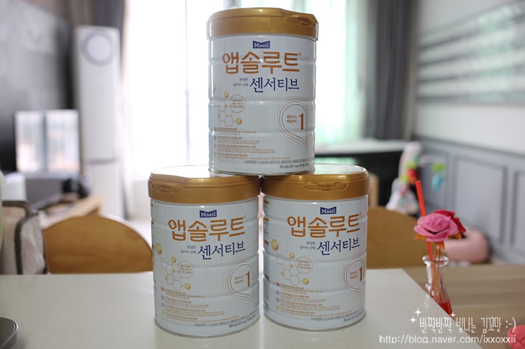  소화잘되는 분유 앱솔루트 센서티브 & 꿀잠블랭킷의 콜라보
