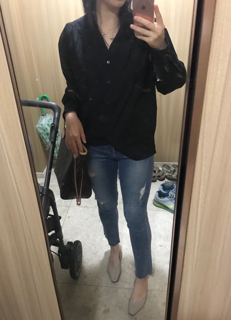  (포토후기) 청바지랑 찰떡 가을블라우스 추천! (볼륨셔츠)