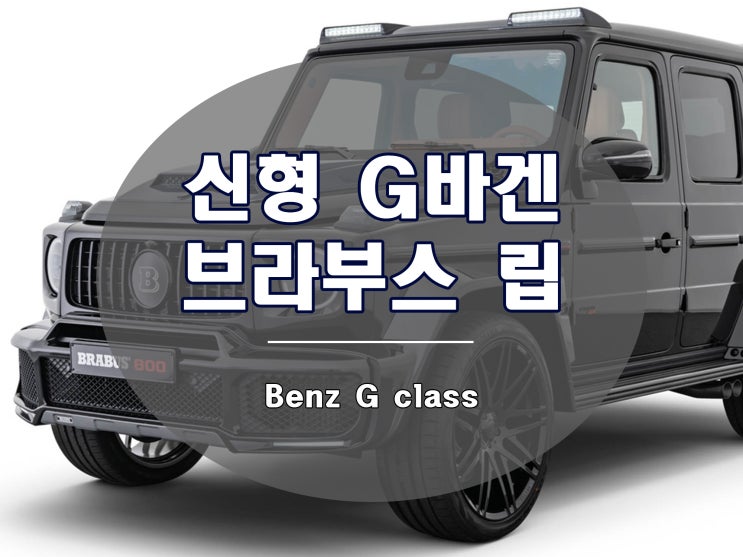  신형 G바겐 브라부스 립 더욱 유니크한 차량을 위하여