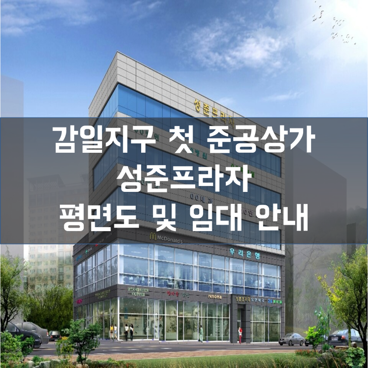  감일지구 첫 준공상가 성준프라자 평면도 및 임대안내